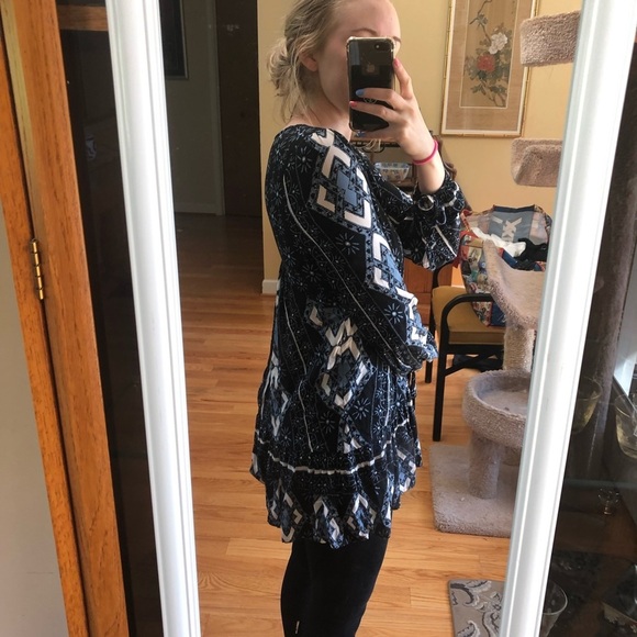 Free People Down By The Bay Tunic Long Top XS - Picture 5 of 8